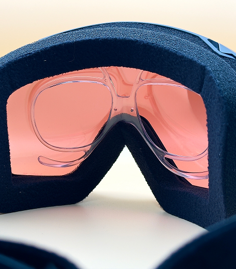 Prescription ski goggle insert demonstration