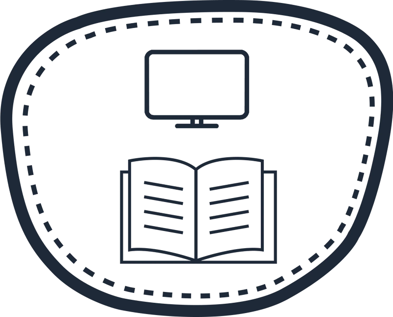 Occupational lens diagram showing near and intermediate vision zones for computer work and reading